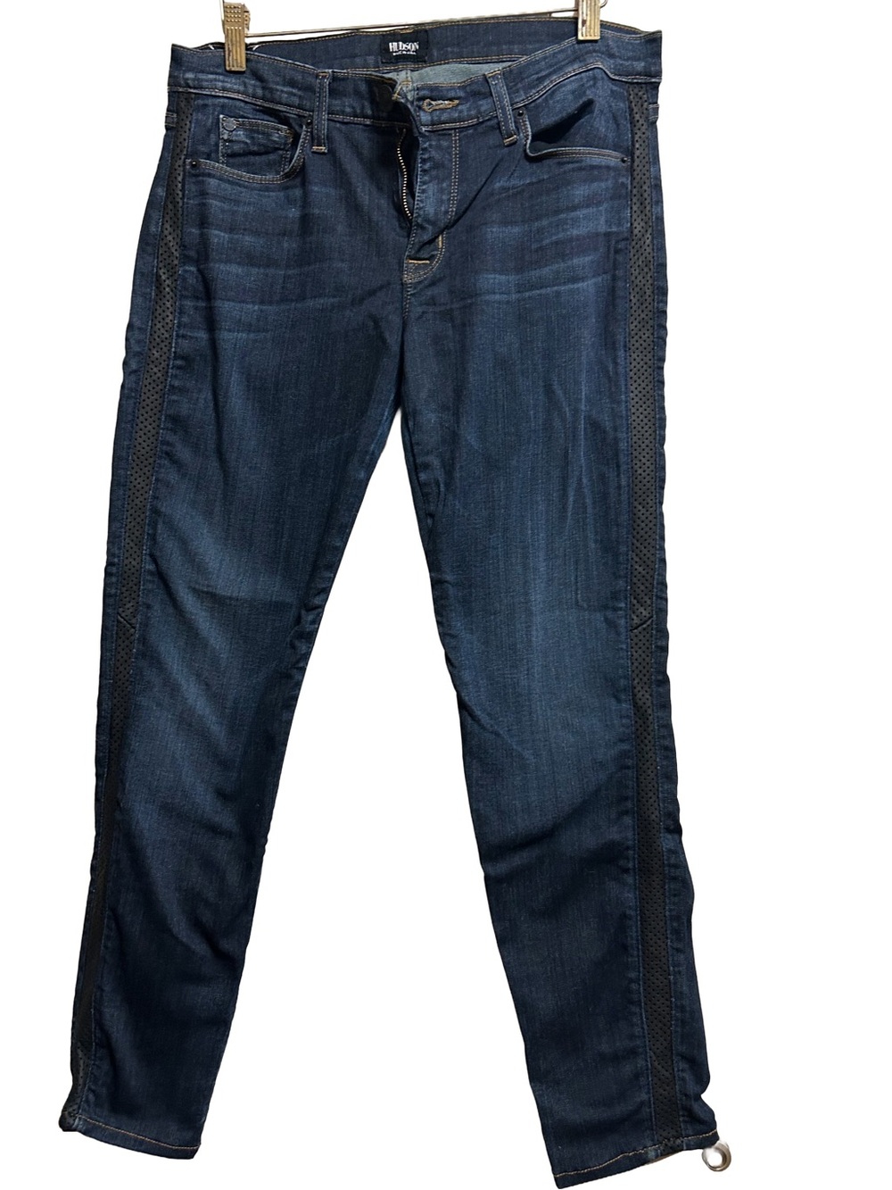 Hudson Jeans Ava Super Skinny Crop - Lambskin Leather Trim | NWOT